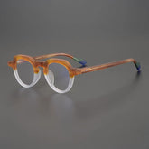 Mateo Round Retro Acetate Glasses Frames Round Frames Southood Matte orange white